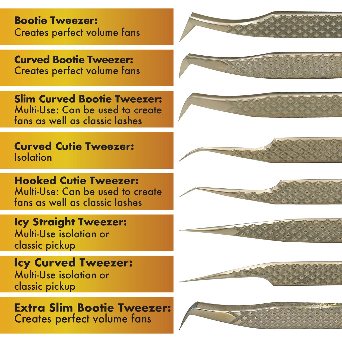 Slim Curved Bootie Tweezer